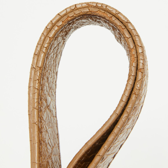 CELINE Beige Crinkled Patent Leather Macadam Logo Bag - Picture 7 of 8